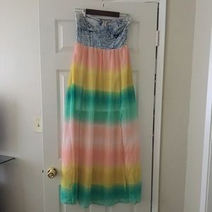 Mimi Chica strapless maxi dress